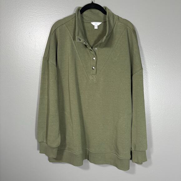 Time & Tru Olive Green Cozycore Pullover Sweatshirt - XXXL (22) - Women's Plus - Picture 1 of 7